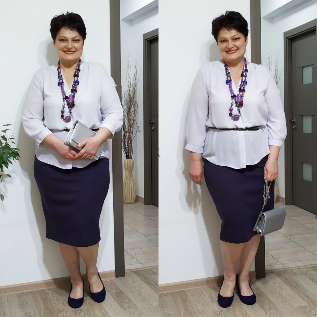 fustă şi bluză violet Roman